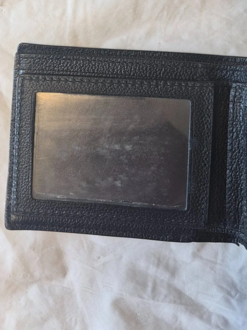 Two Men's Coach Classic Bifold Leather Wallets One Solid, One Striped
